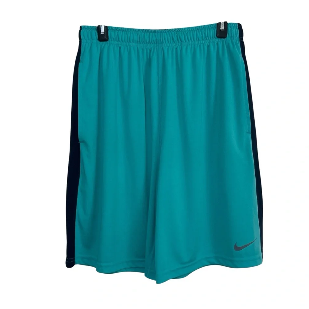 Nike Dri-FIT Teal and Navy Basketball Shorts Mens Size Large